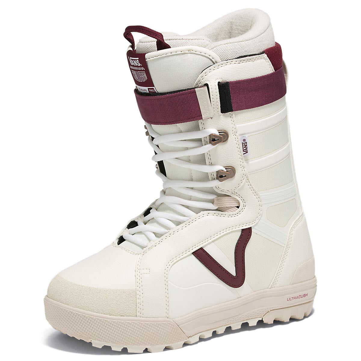 Vans Hi-Standard Pro 2024 Snowboard Boots - Benny Urban Marshmallow/Burgundy image 2