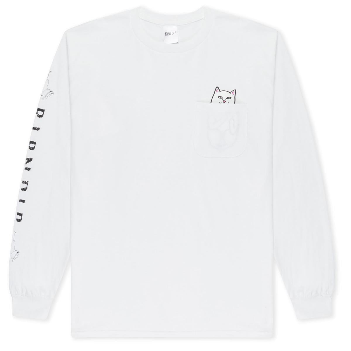 RIPNDIP Lord Nermal Pocket Long Sleeve T-Shirt - White image 1