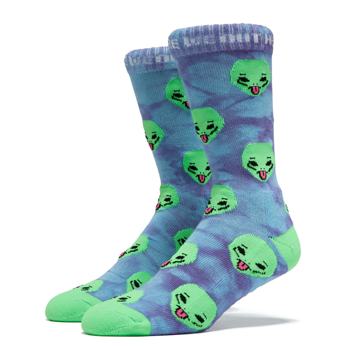 RIPNDIP We Out Here Purple Tie Dye Socks - Purple Tie Dye image 1