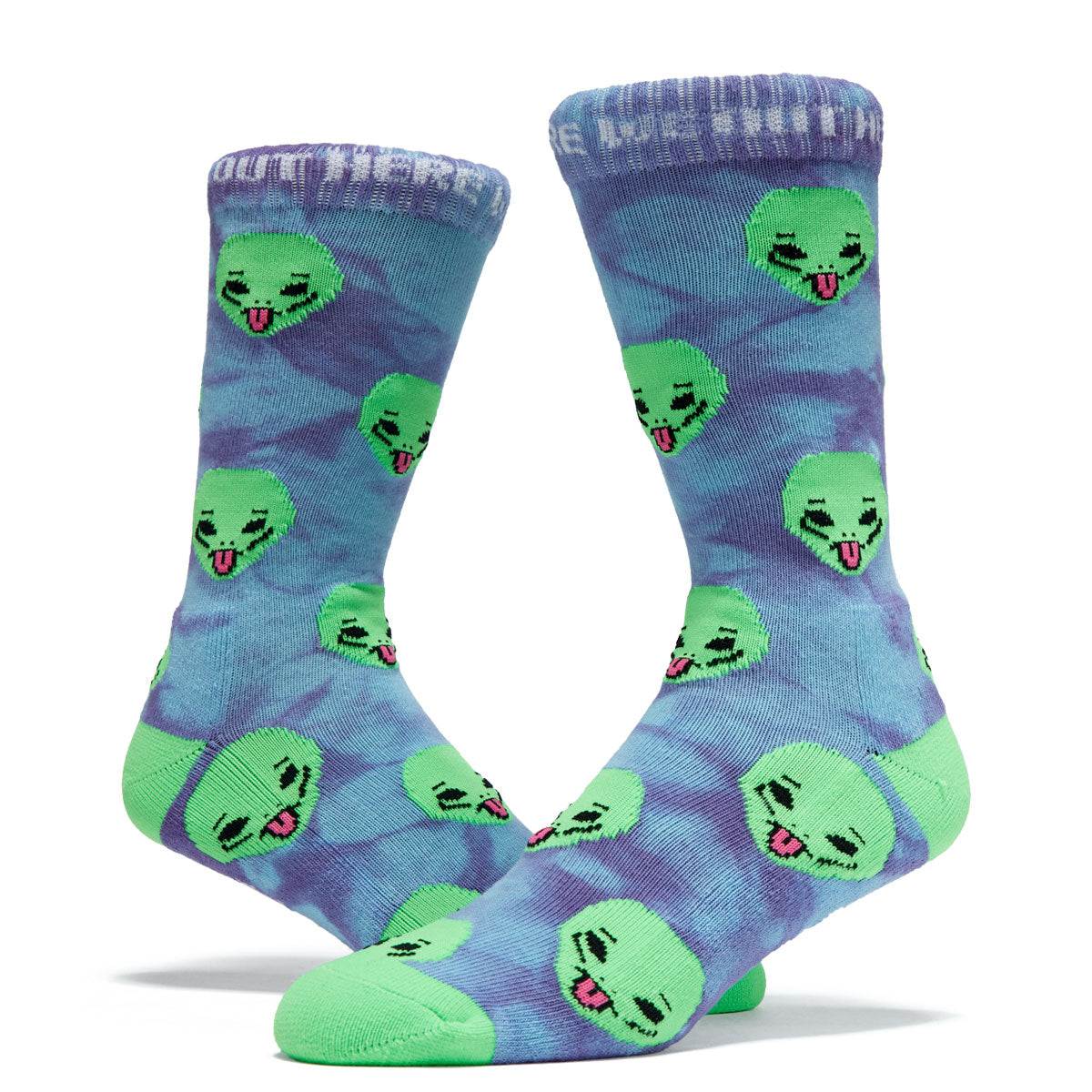 RIPNDIP We Out Here Purple Tie Dye Socks - Purple Tie Dye image 2