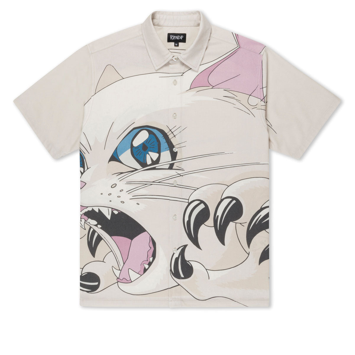 RIPNDIP Metal Claw Button Up Shirt - Bone image 1