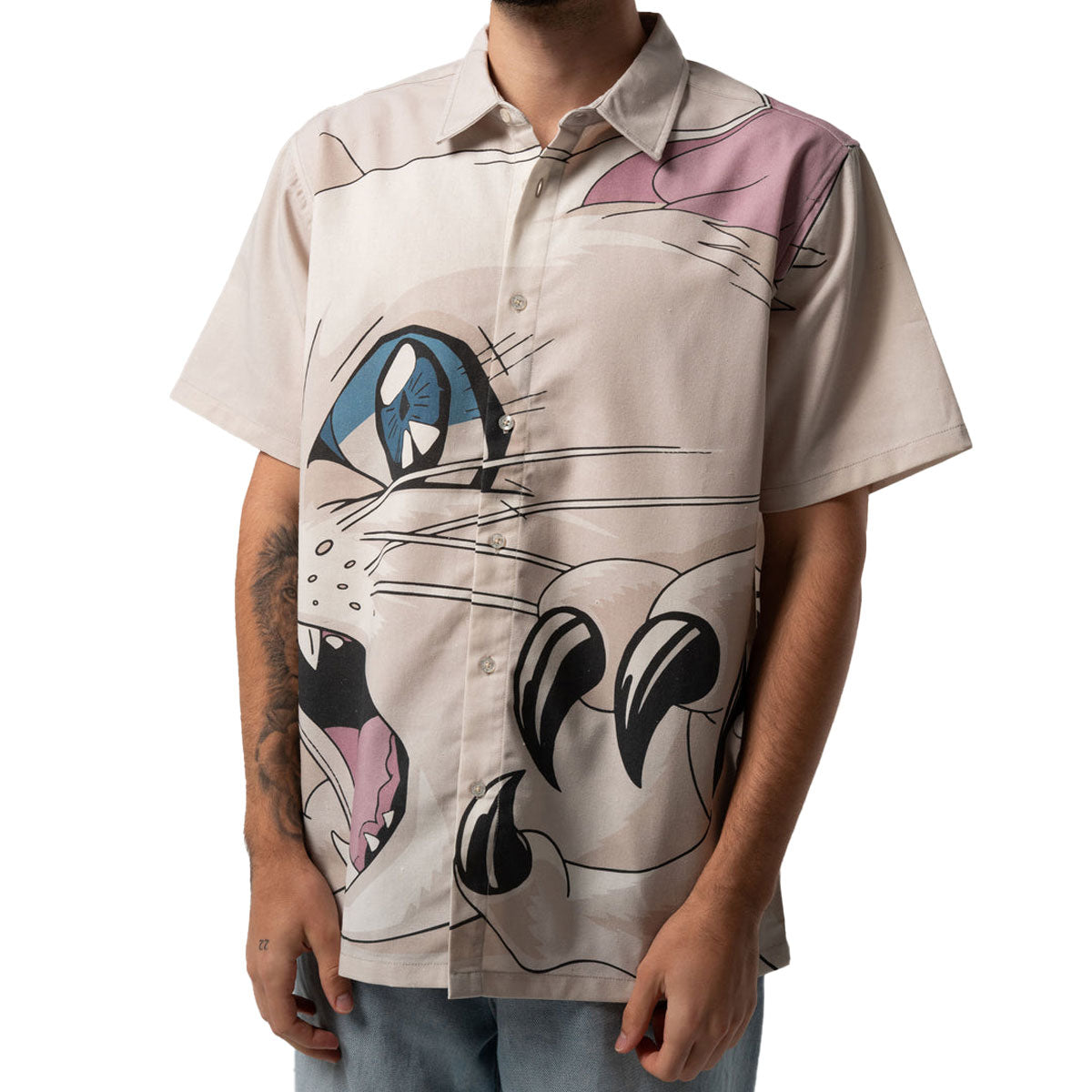 RIPNDIP Metal Claw Button Up Shirt - Bone image 4