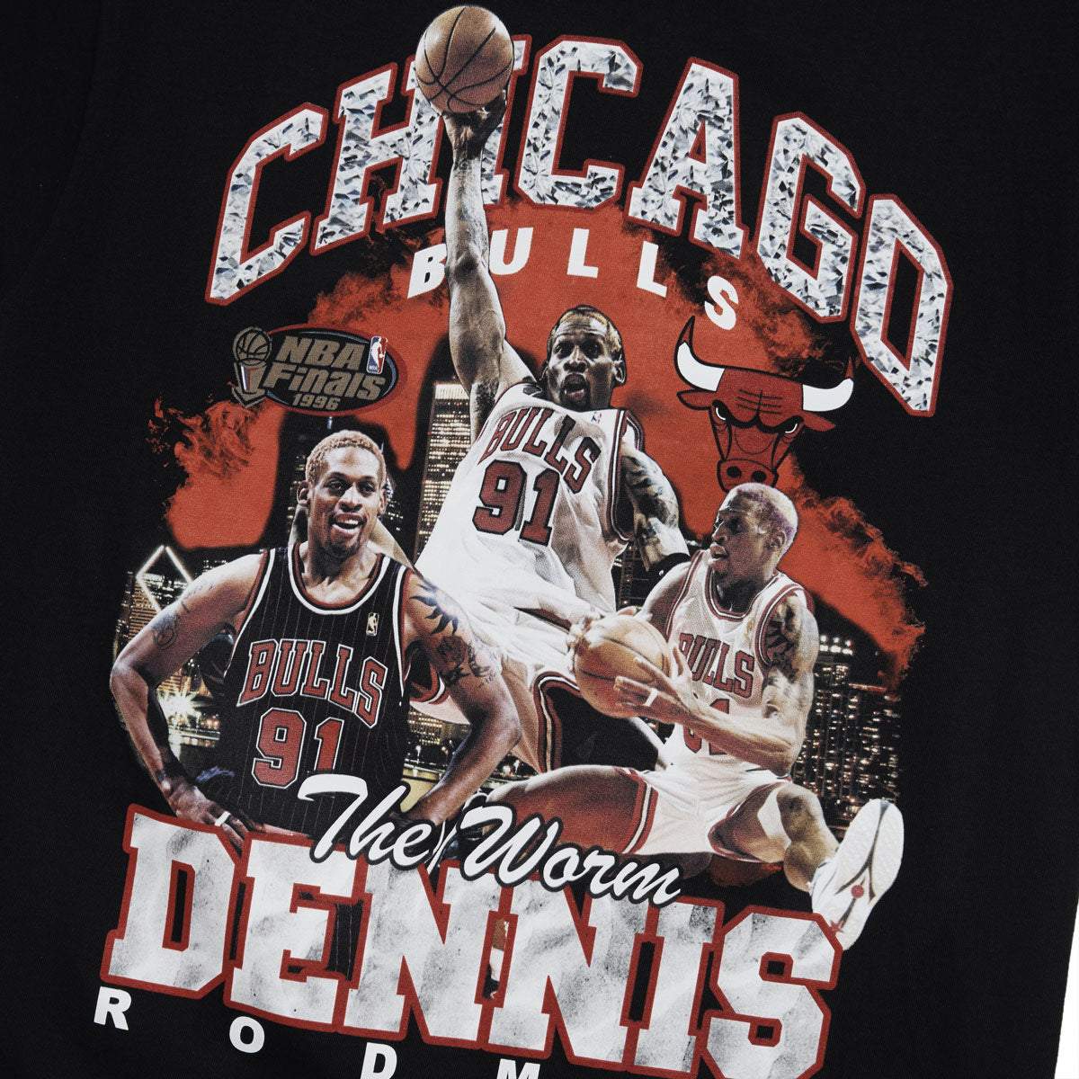 Mitchell & Ness Bulls Dennis Rodman Black T-Shirt