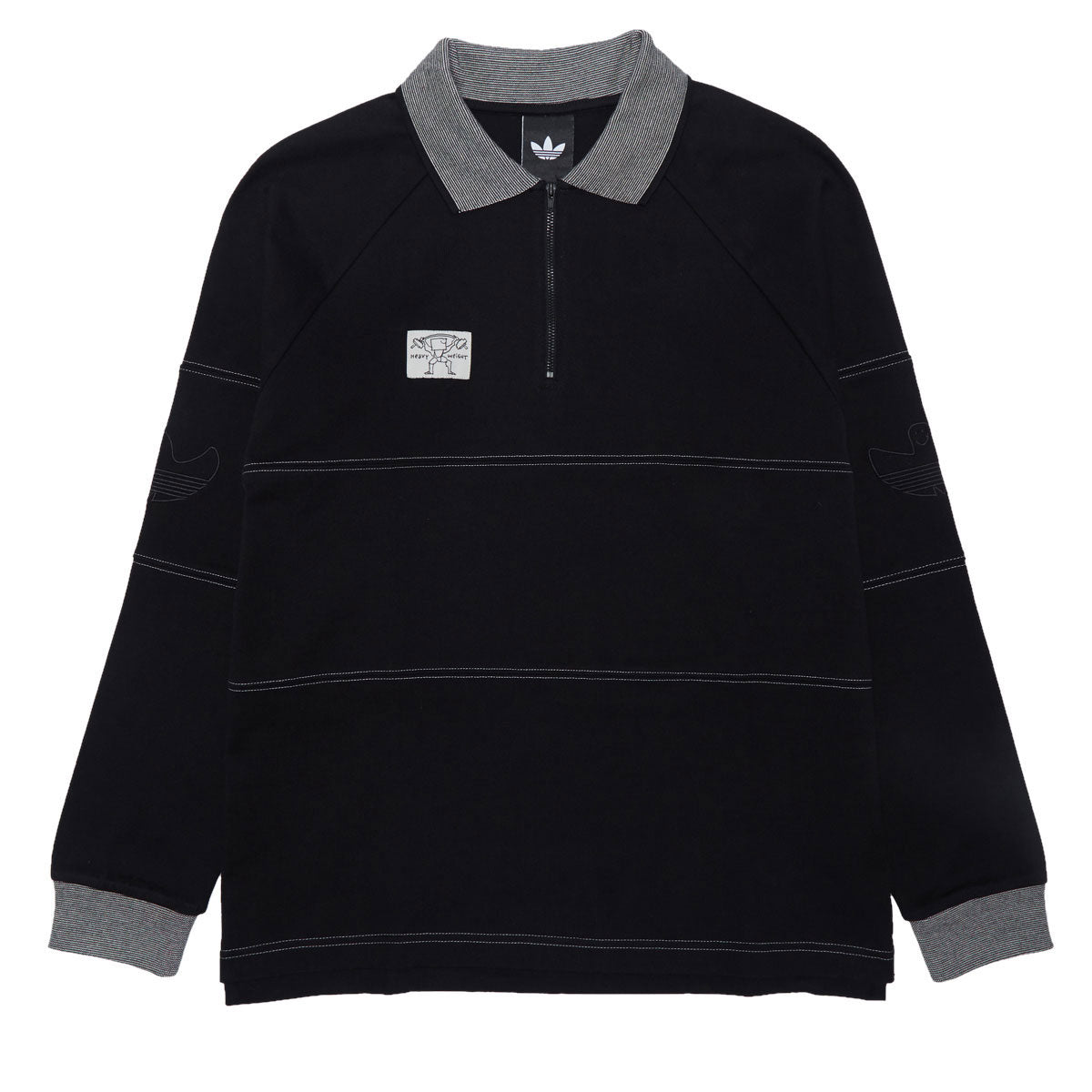 Adidas Shmoofoil Heavyweight Long Sleeve Rugby Shirt - Black