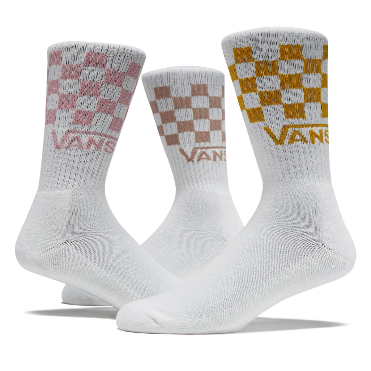Vans Classic Check Crew 3 Pack Of Socks - Pink Dawn image 2