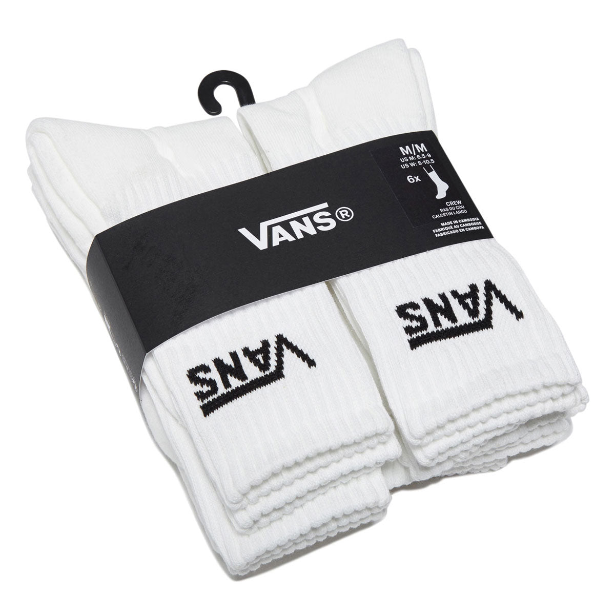 Vans Classic Crew 6 Pack Of Socks - White image 2