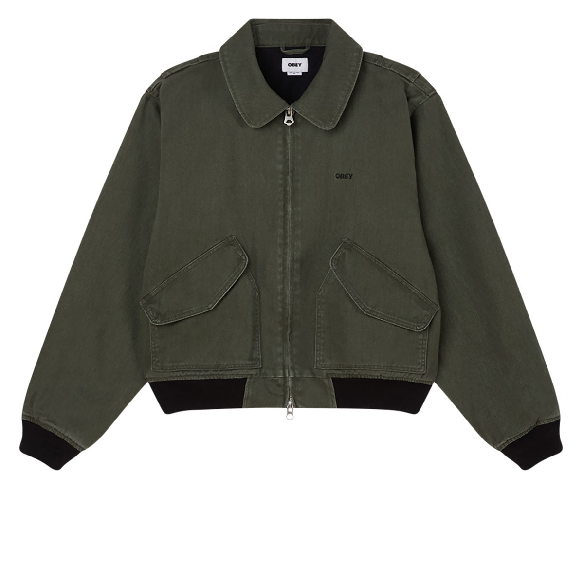 Obey Denim Cwu-45p Jacket - Kombu Green Faded Wash – Daddies