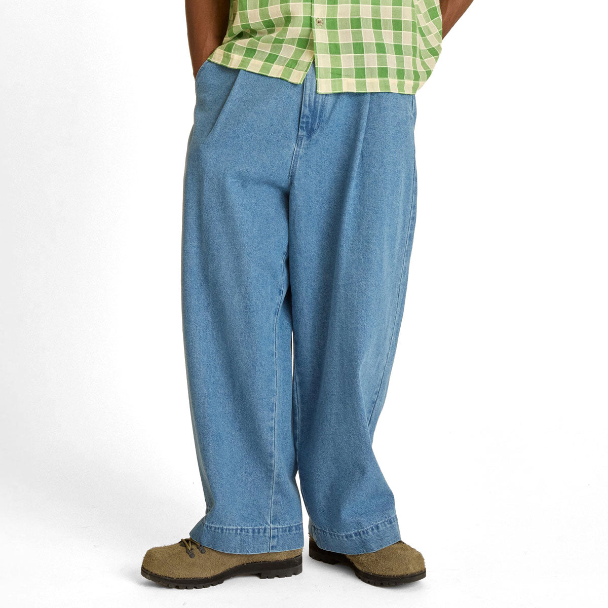 Obey Oliver Denim Pleated Jeans - Light Indigo image 3
