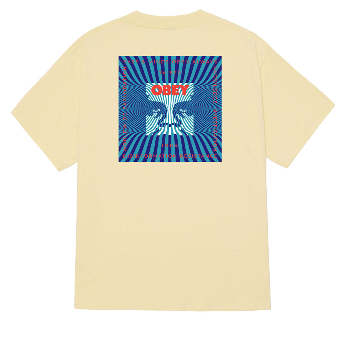Obey Disinformation Resistance T-Shirt - Pale Yellow image 1