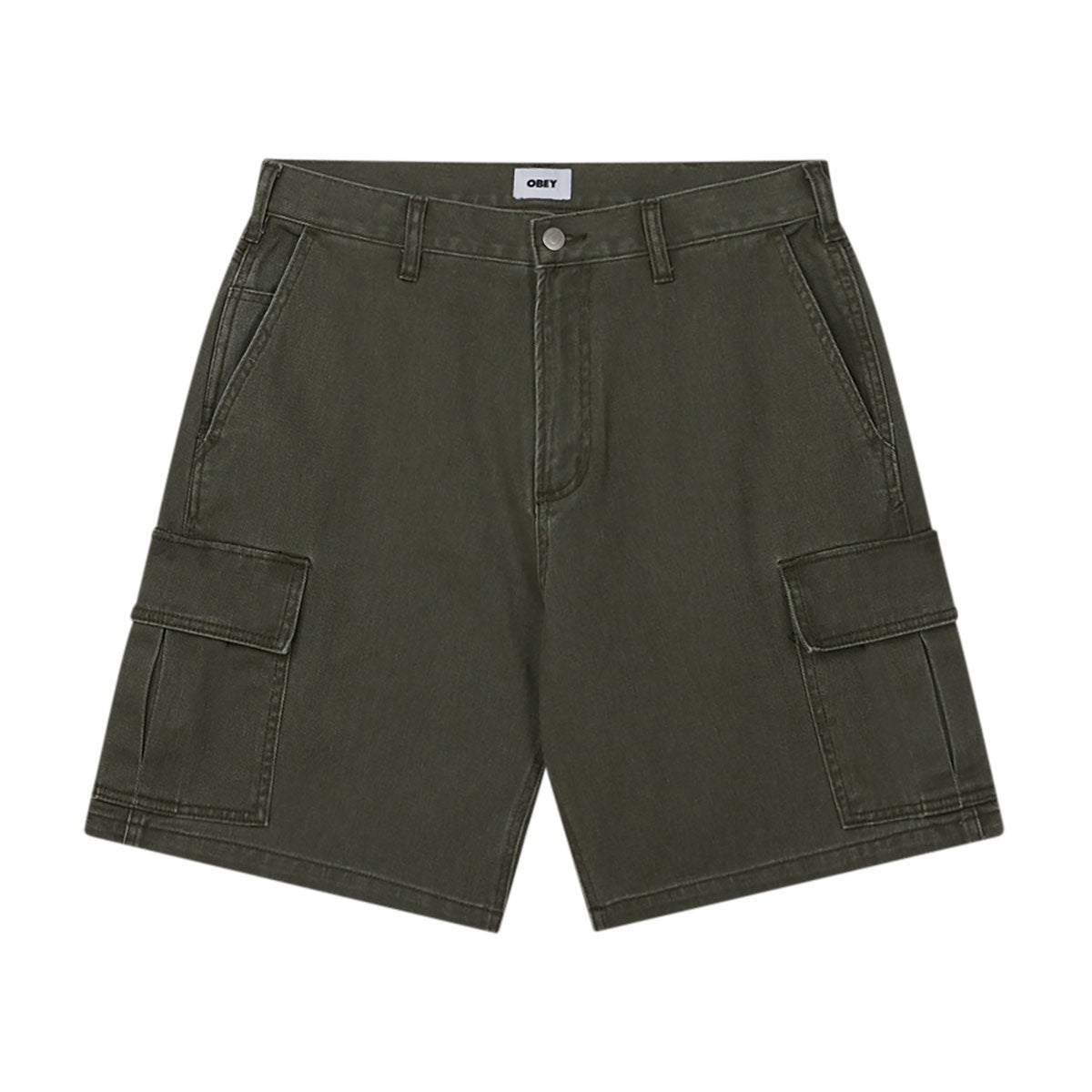 Obey Bigwig Baggy Denim Cargo Shorts - Faded Grape Leaf image 1