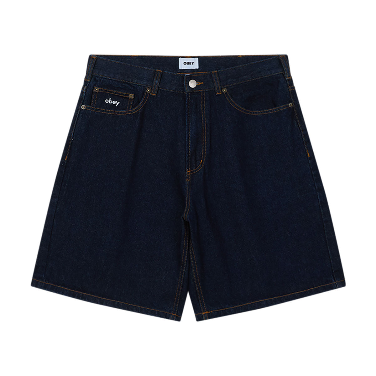 Obey Bigwig Baggy Denim Shorts - Rinse Indigo image 1