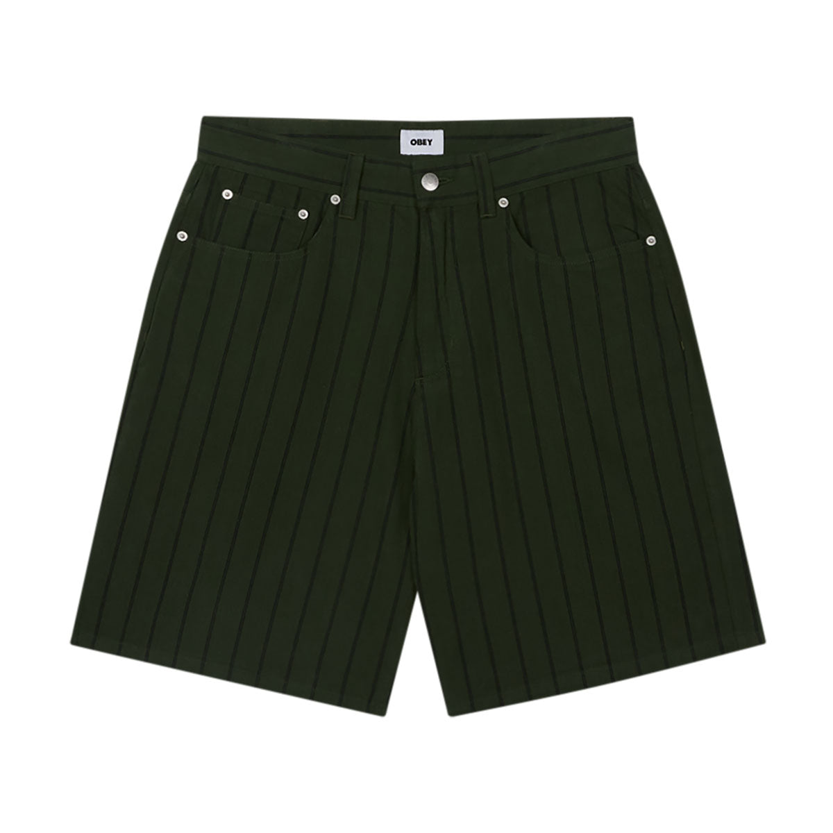 Obey Stripe Baggy Denim Shorts - Duffle Bag Multi image 1