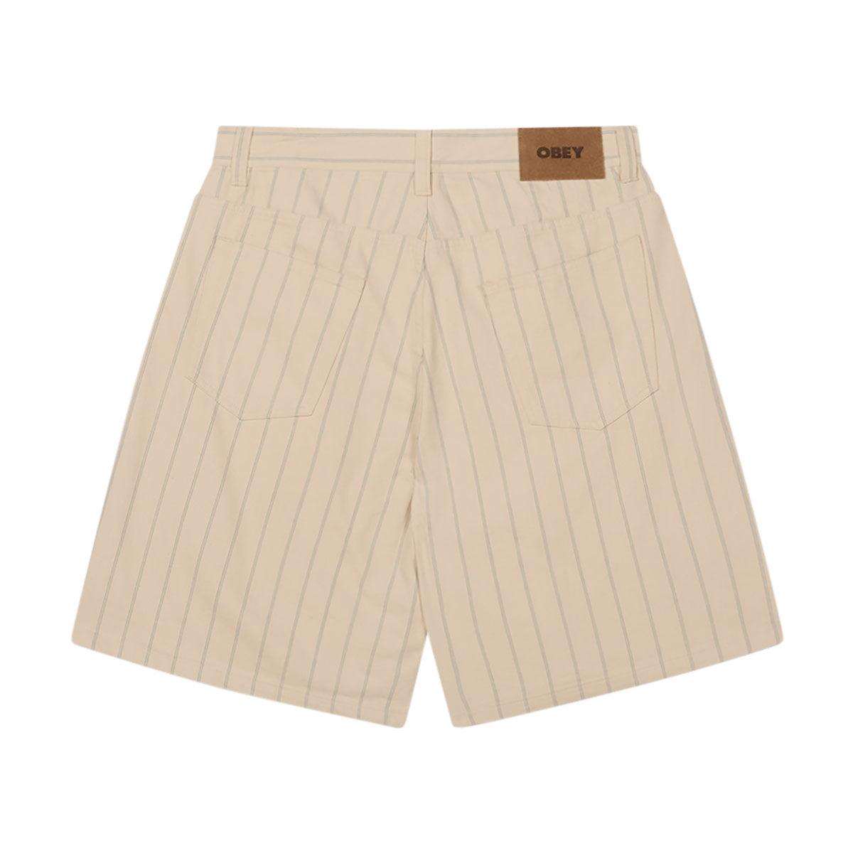 Obey Stripe Baggy Denim Shorts - Pelican Multi image 2