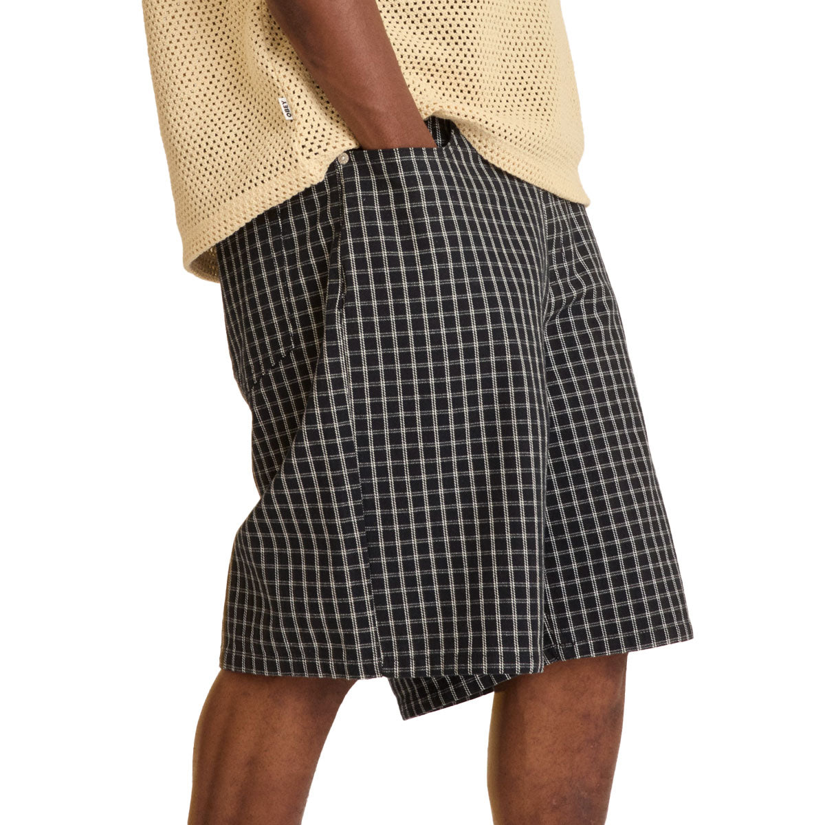 OBEY / PLAID BAGGY DENIM SHORT/ショートパンツ/34/コットン/BLK/チェック Obey Plaid Baggy Denim Shorts - Black Multi – Daddies Board Shop