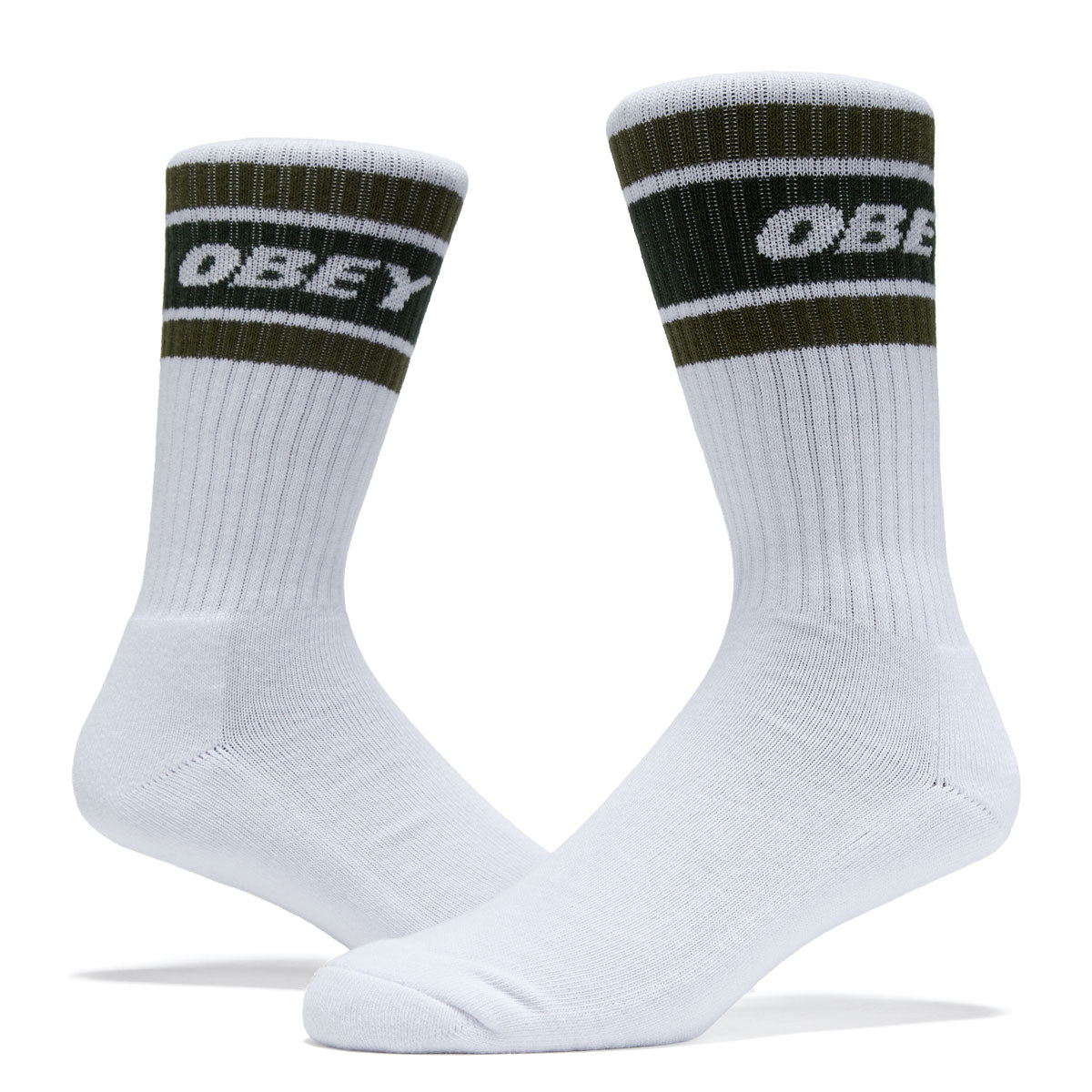 Obey Cooper II Socks - White/Kombu Green image 2