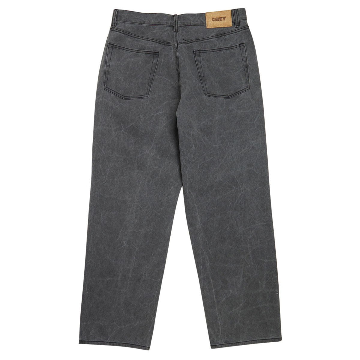 Obey Classic Wrinkle Baggy Denim Jeans - Black Wrinkle Wash