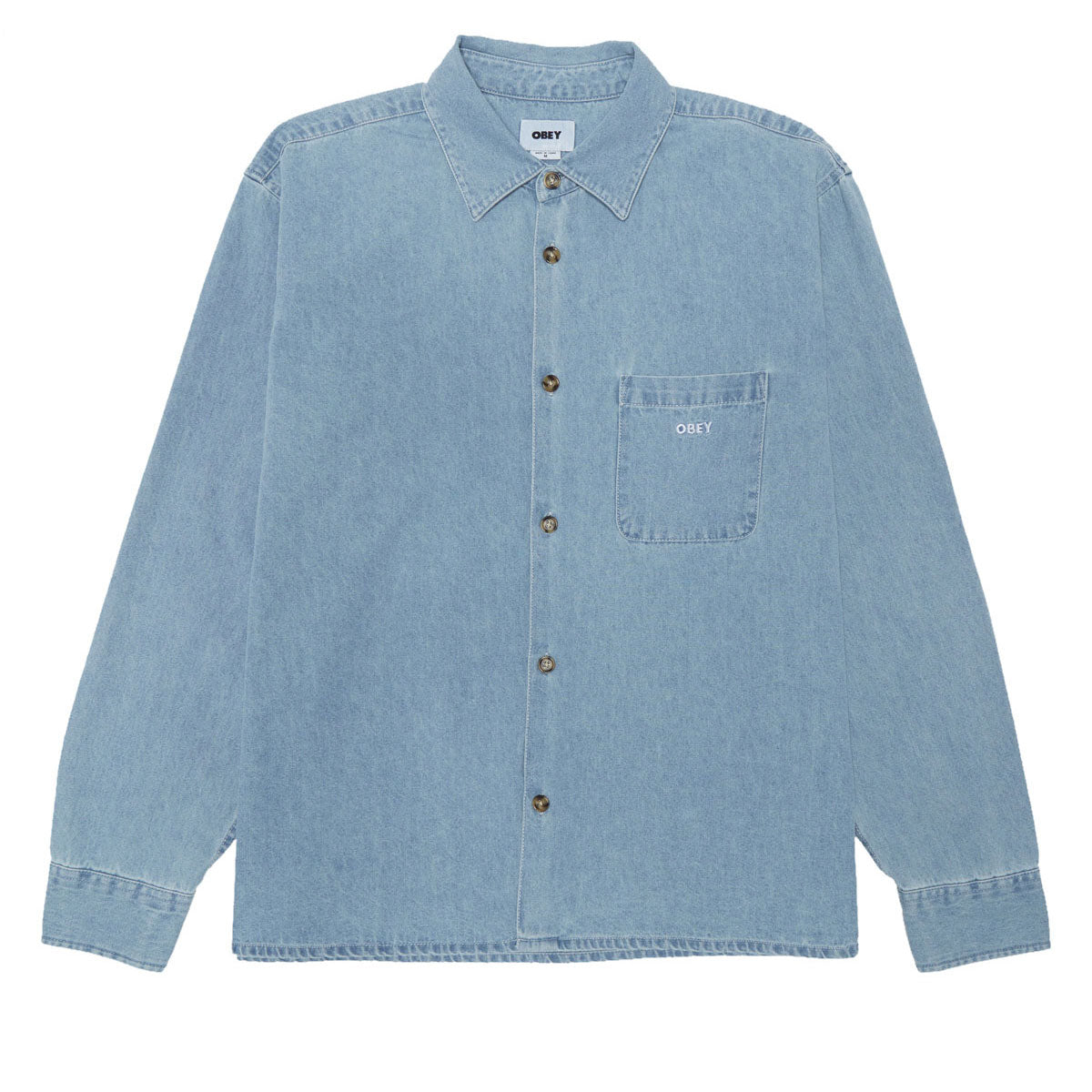 Obey Pablo Denim Long Sleeve Shirt - Light Indigo image 1