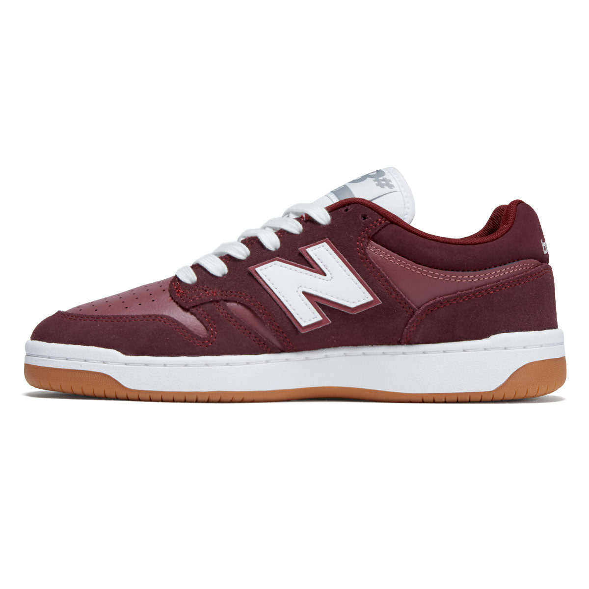 New Balance 480 Shoes - Monarch Burgundy/White image 2