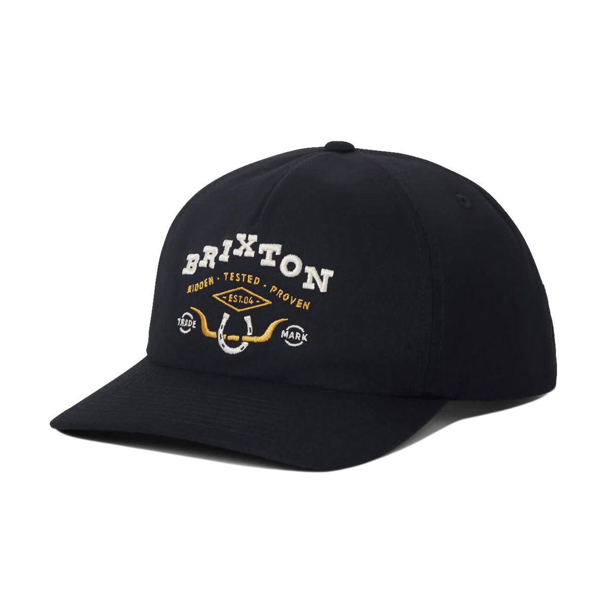 Brixton black‎ wool flat bill hat Unisex Wheeler Snapback in Black – Brixton main image 3