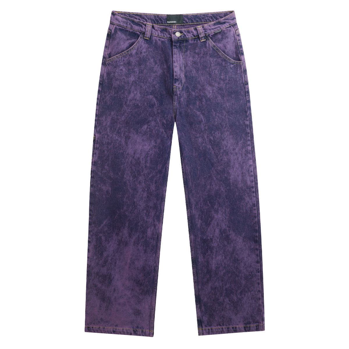 Rassvet Acid Wash Carpenter Work Denim Woven Jeans - Purple image 2