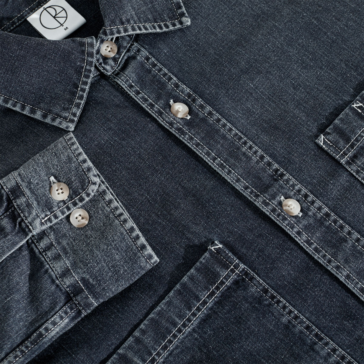 Polar Mike Long Sleeve Denim Shirt - Washed Blue image 3