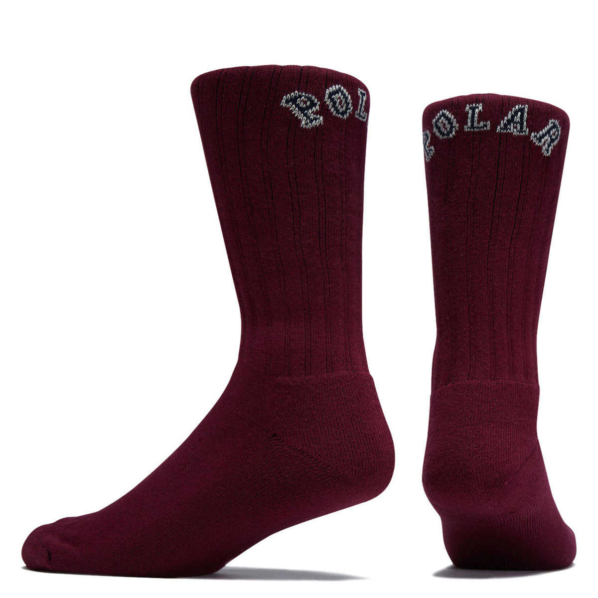 Polar Large Rib College Logo Socks - Wine image 2