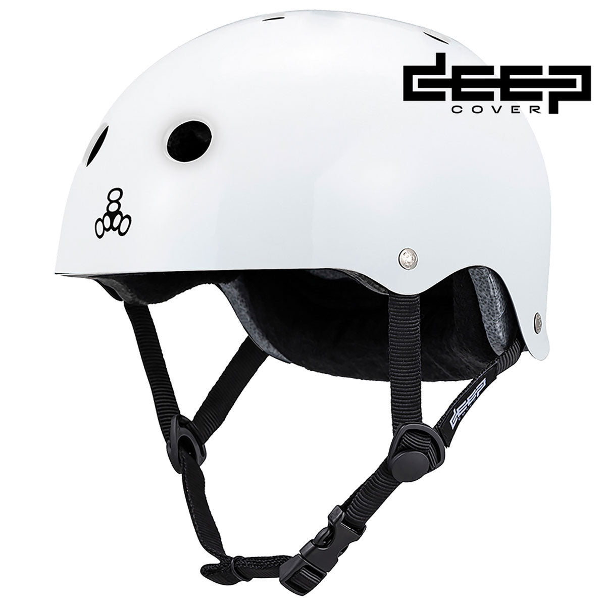 bike helmet patents Triple 8 Deep Cover Helmet White Glossy / XS/S