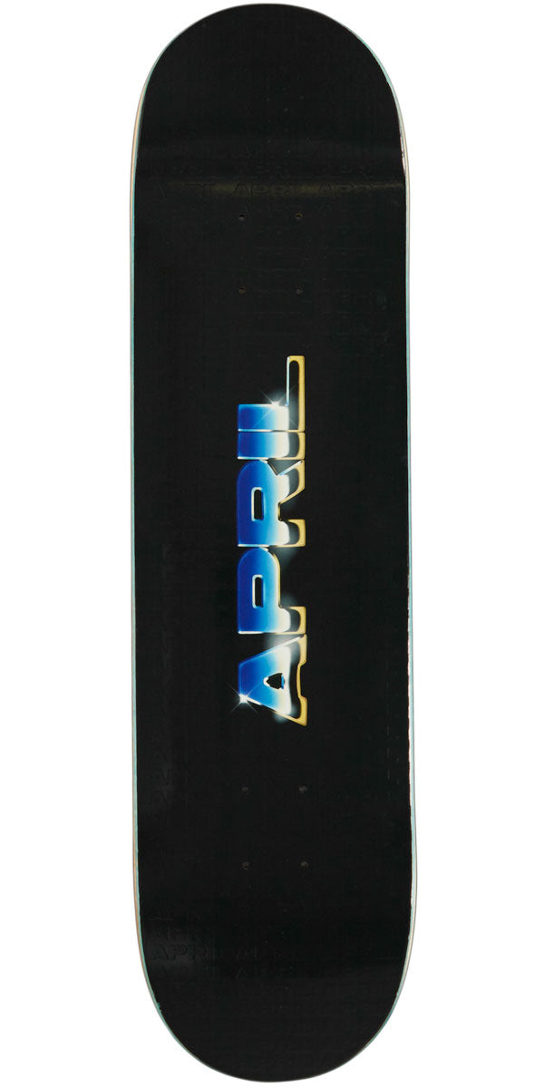 April AP Print Logo Skateboard Deck - Black - 8.00