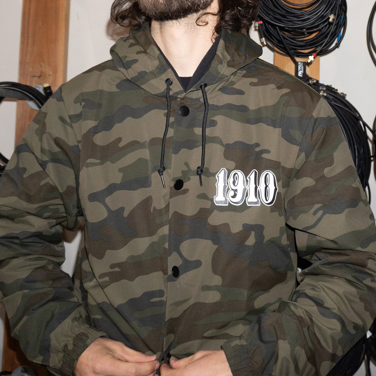 1910 OG Font Hooded Coaches Jacket - Camo image 3