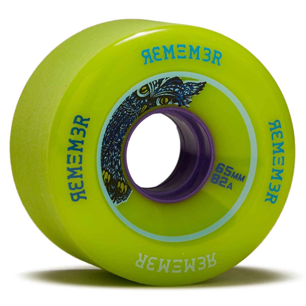 Remember Lil' Hoots 82a Longboard Wheels - Lime - 65mm image 1