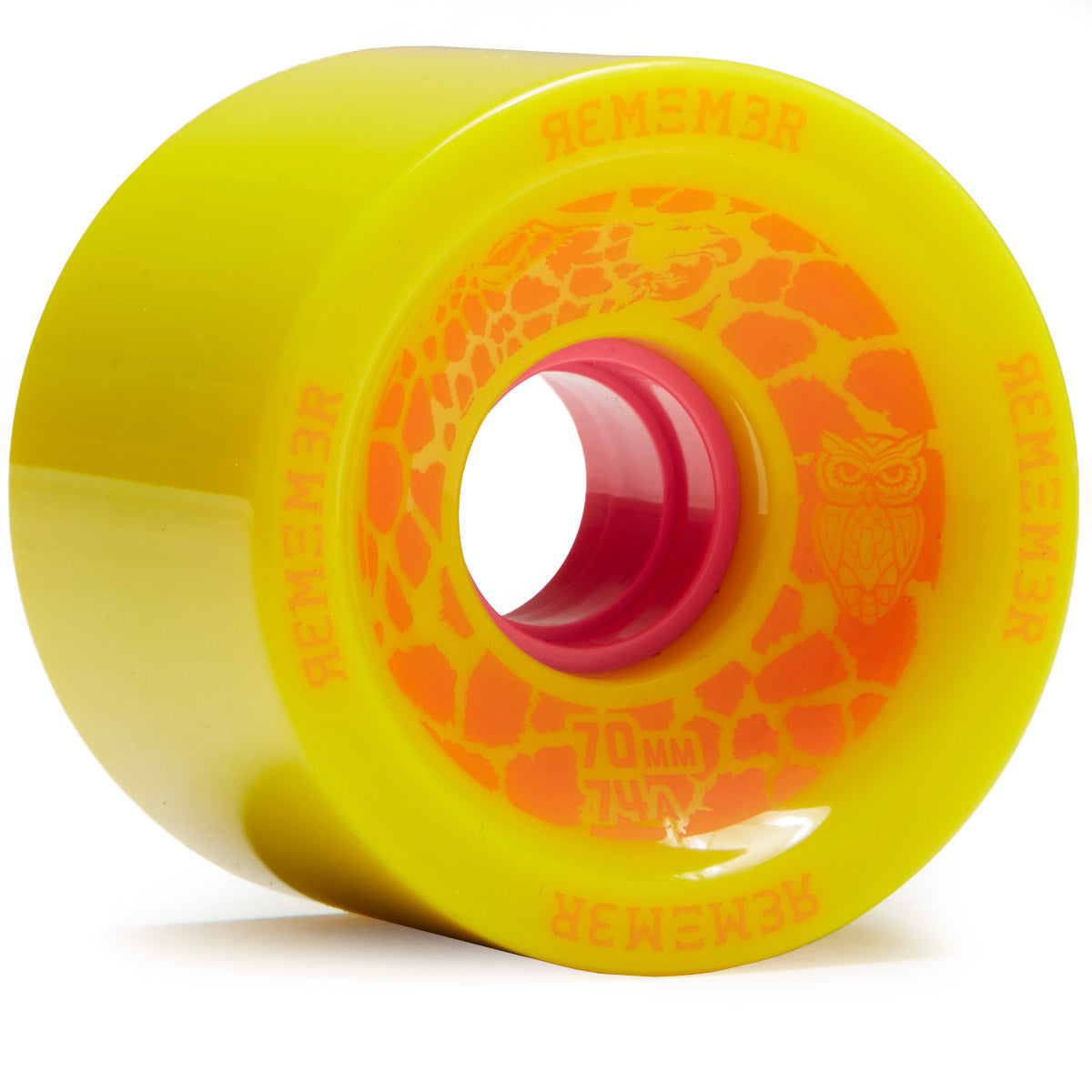 Remember Savannah Slamma 74a Longboard Wheels - Yellow - 70mm image 1