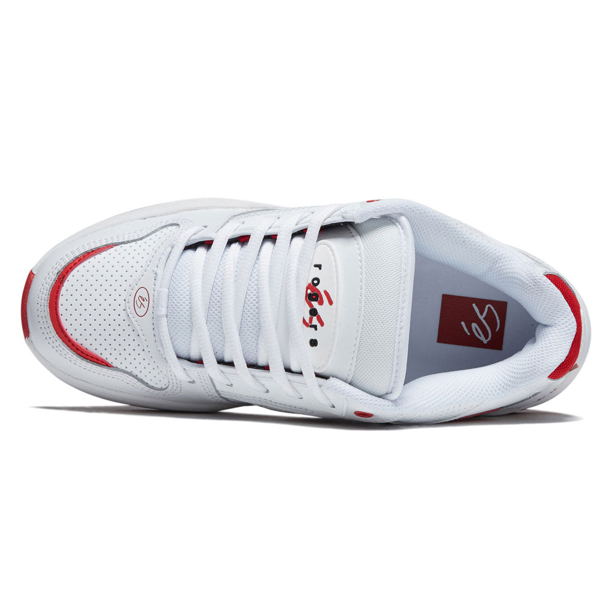 eS TJ Rogers Shoes White/Red – Daddies Board Shop