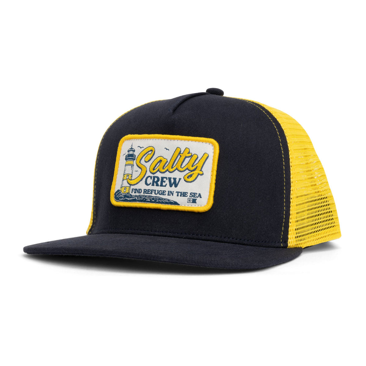 Salty Crew Ashore Trucker Hat - Navy Gold image 1