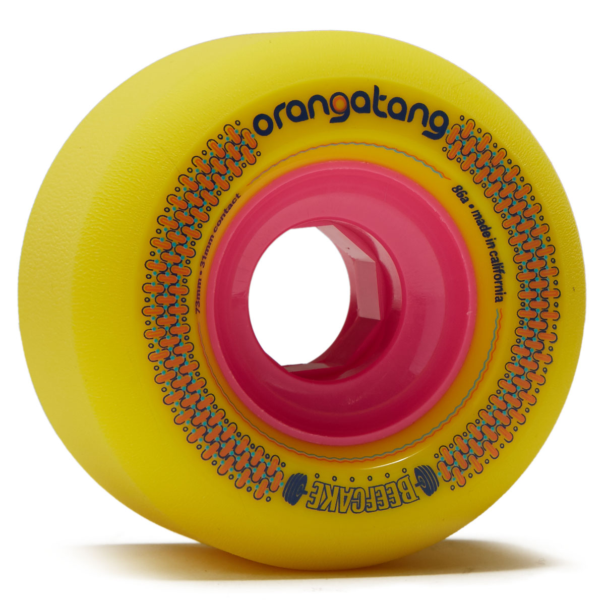 Orangatang Beefcake Freeride 86a Longboard Wheels - Yellow - 73mm image 1