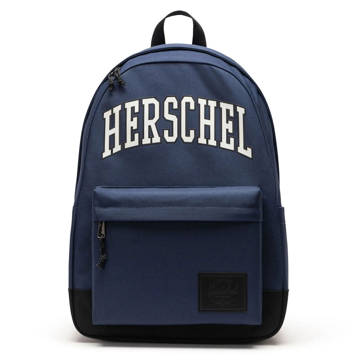 grey herschel backpack with blue zipper Heritage Supply Co. USA The ergonomic design of the shoulder straps helps relieve pressure and supports comfortable handling even when fully loaded Herschel Supply Classic XL Backpack