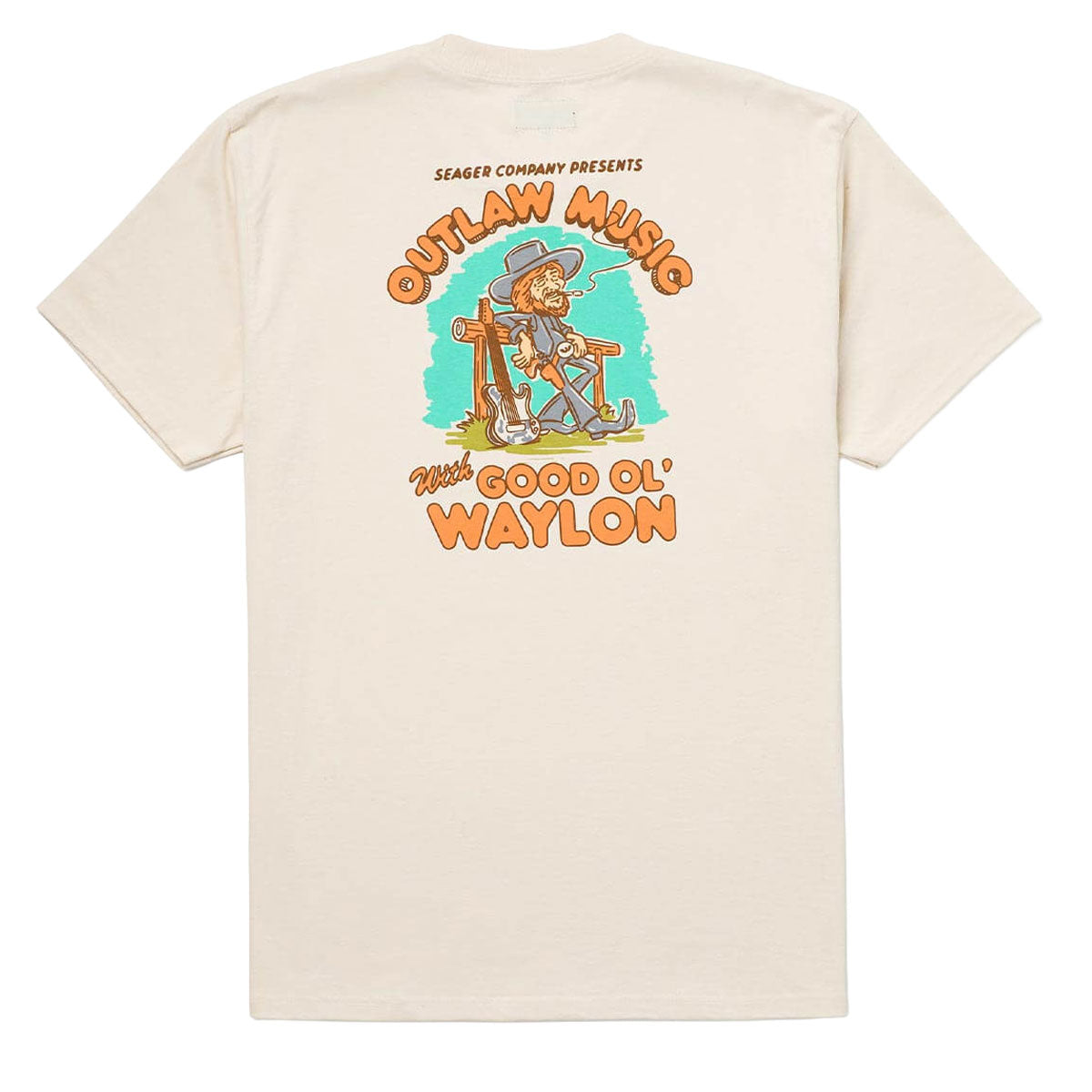 Seager x Waylon Jennings Outlaw T-Shirt - Vintage White image 1