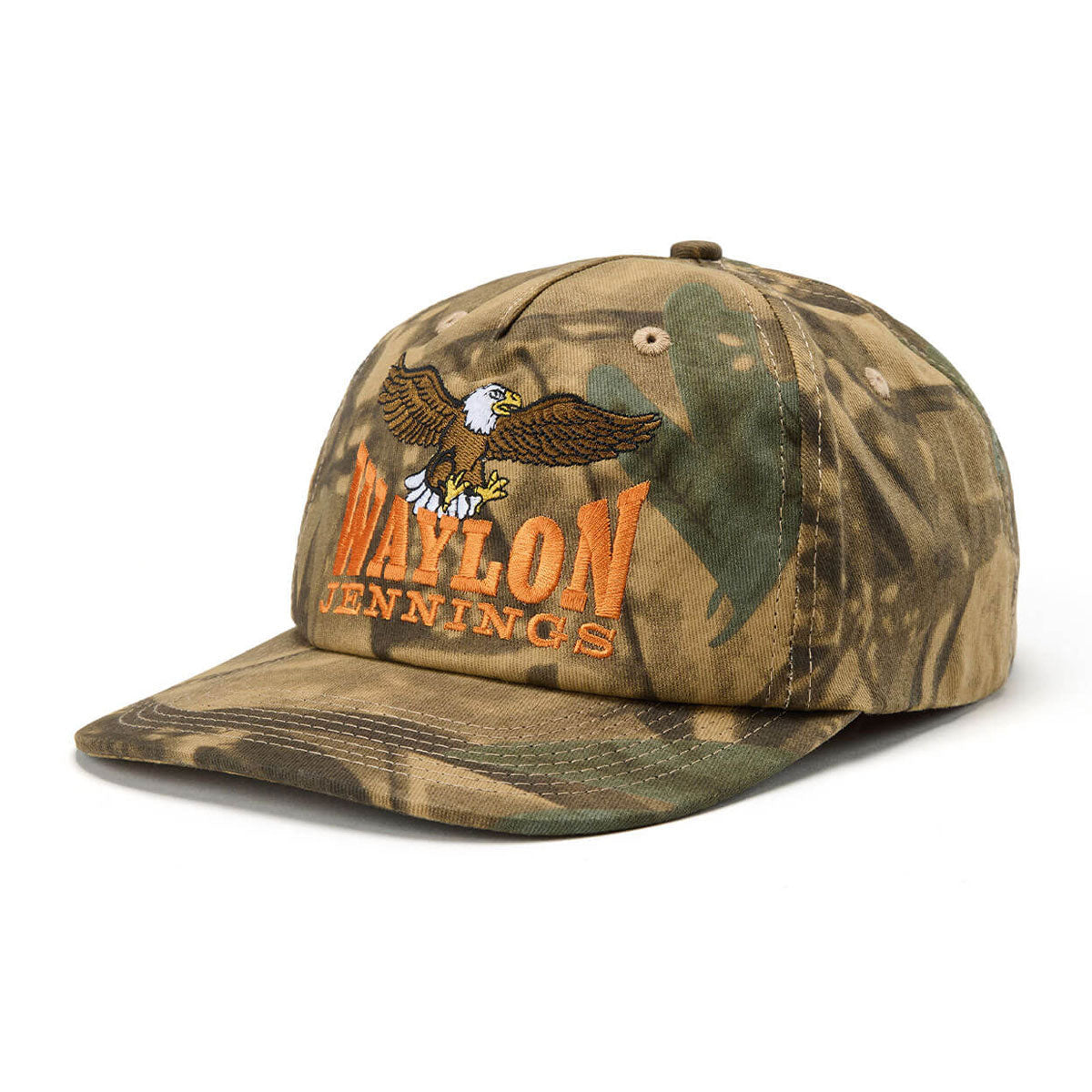 Seager x Waylon Jennings The Eagle Snapback Hat - Real Camo image 1