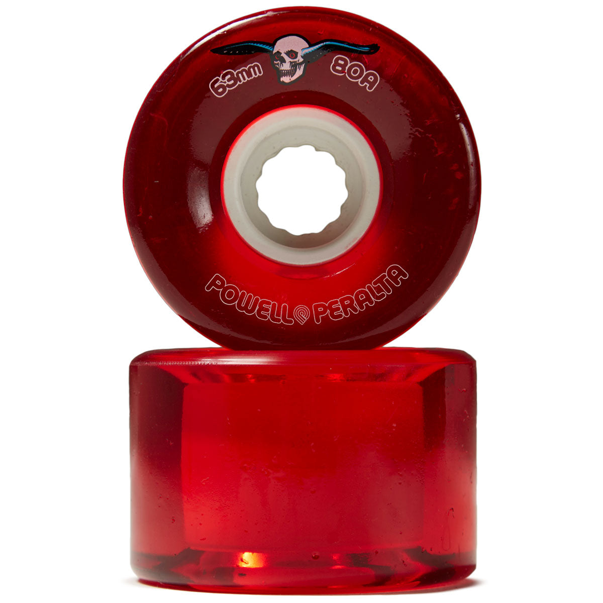 Powell-Peralta Clear Cruisers 80A Skateboard Wheels - Red - 63mm image 2