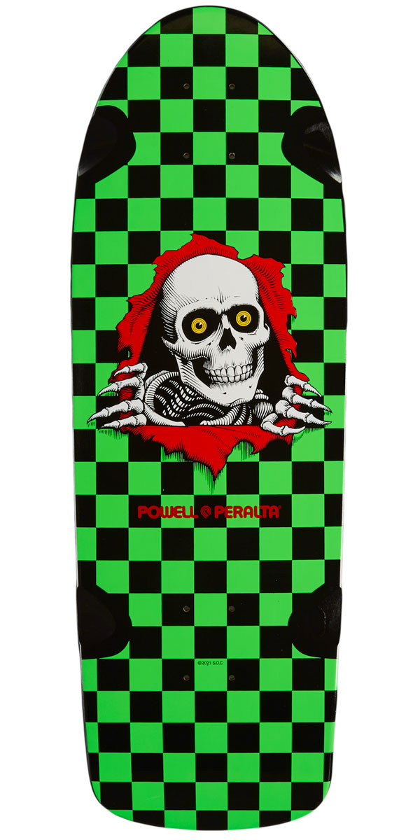 Powell-Peralta O.G. Ripper Checker '13' Skateboard Deck - Green/Black - 10.00