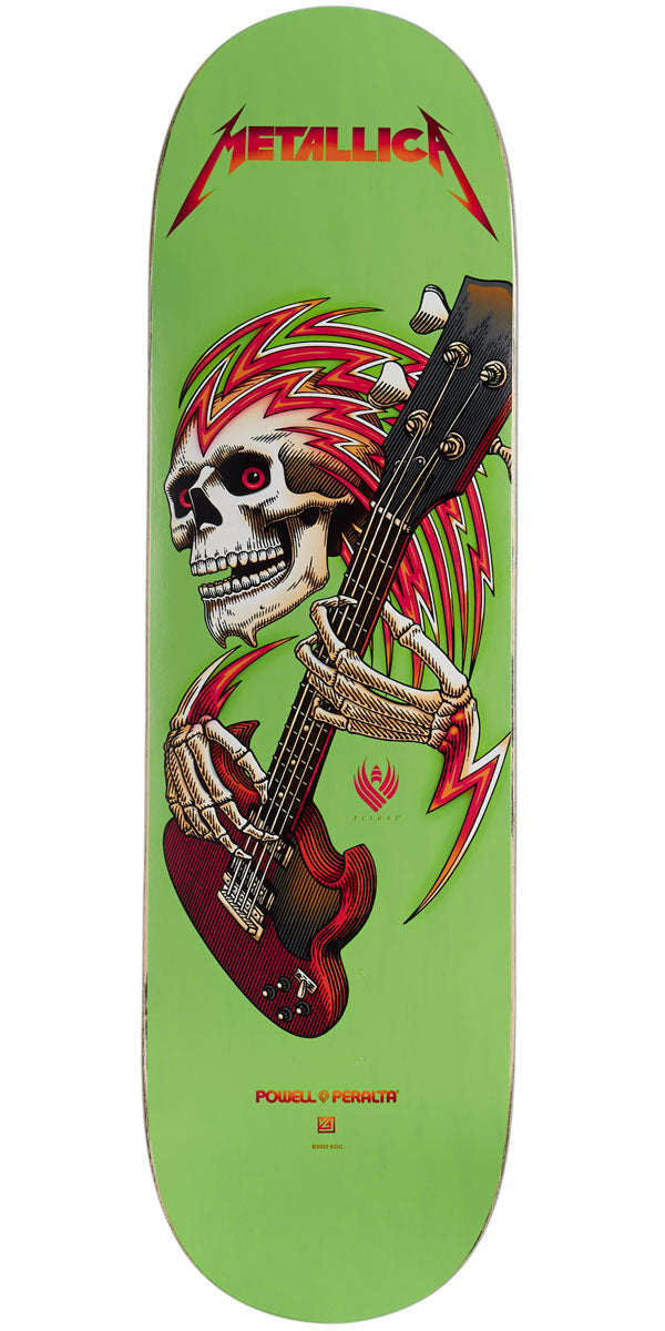 Powell-Peralta x Metallica Flight Shape 246 Skateboard Deck - Lime Green - 9.00