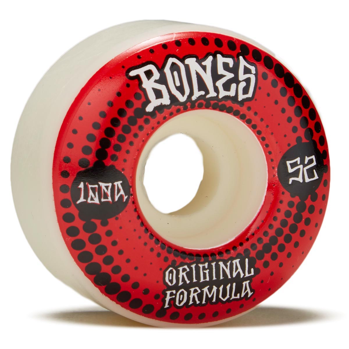 Bones 100s OG Formula Dots V4 Wide Skateboard Wheels - White - 52mm image 1