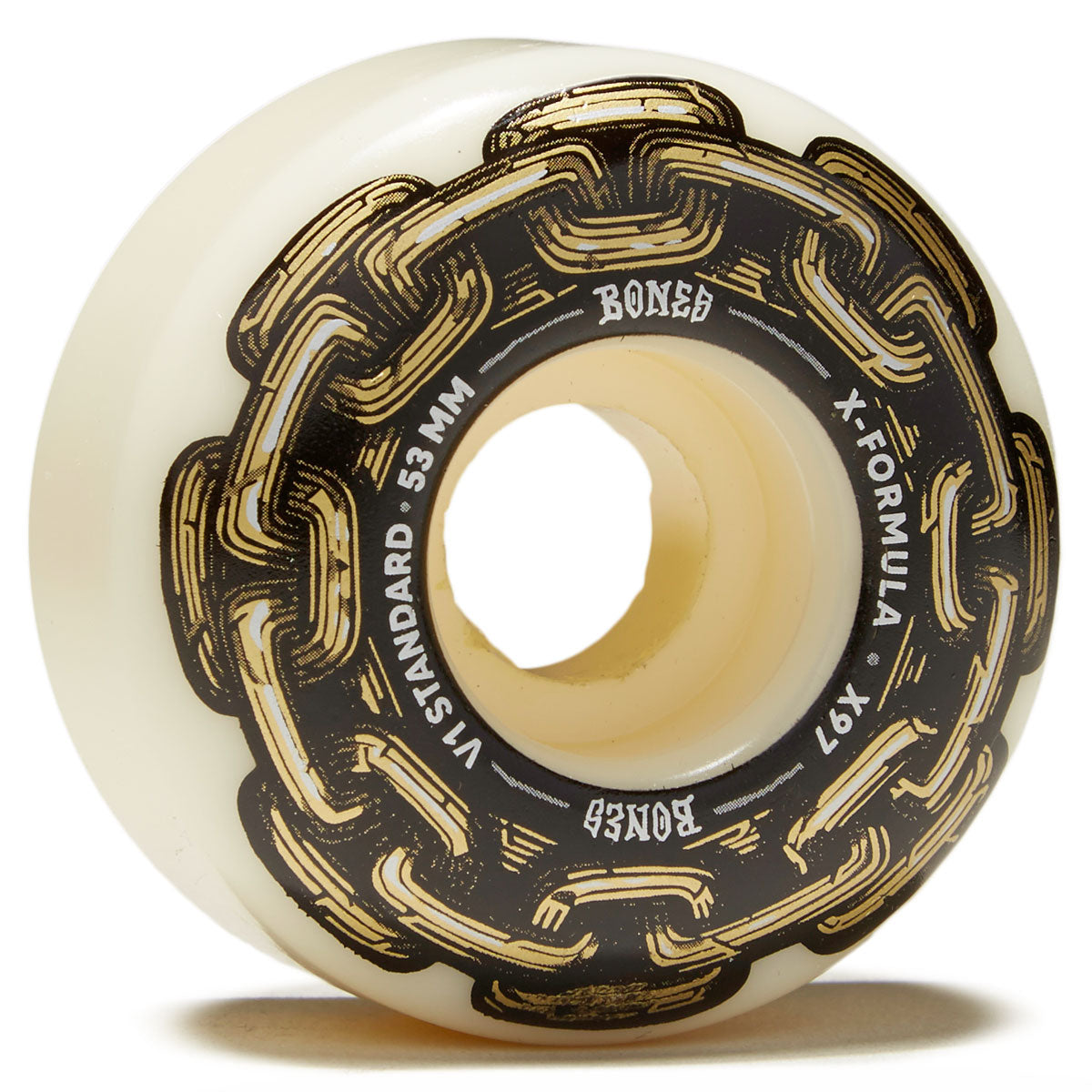 Bones X Formula Gold Chain 97a V1 Standard Skateboard Wheels - 53mm image 1