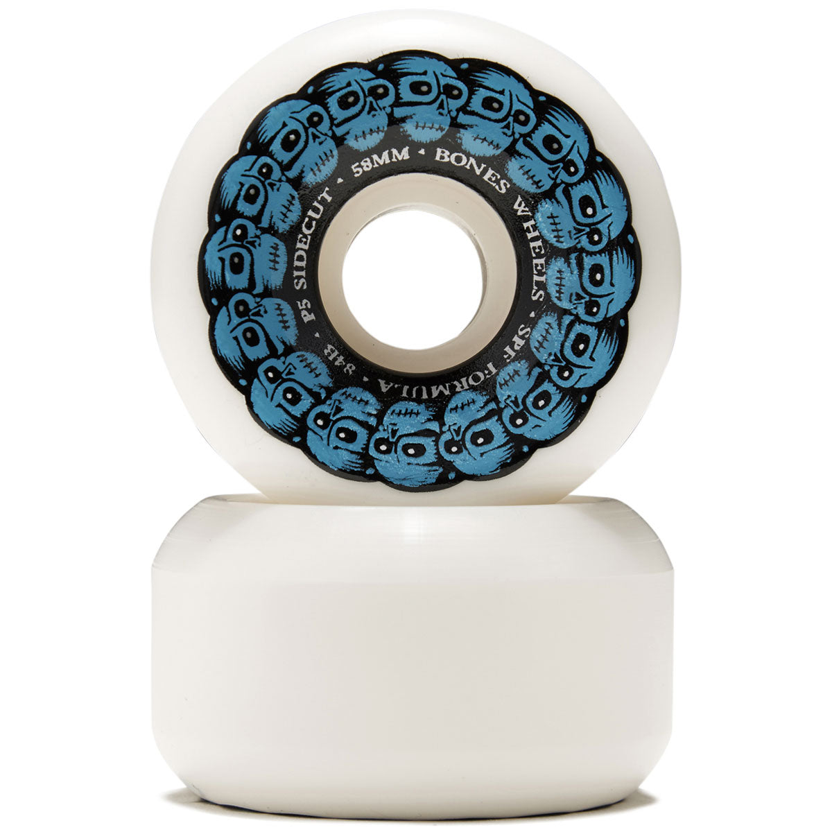 Bones Circle Skulls 84B P5 Sidecut Skateboard Wheels - 58mm image 2