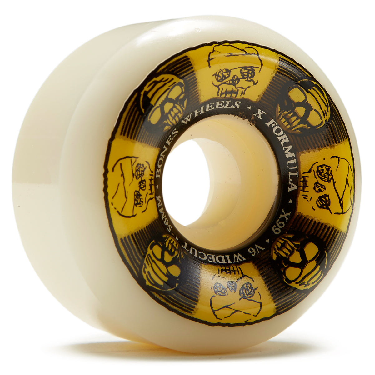 Bones X-Formula Black And Gold 99a V6 Widecut Skateboard Wheels - 56mm
