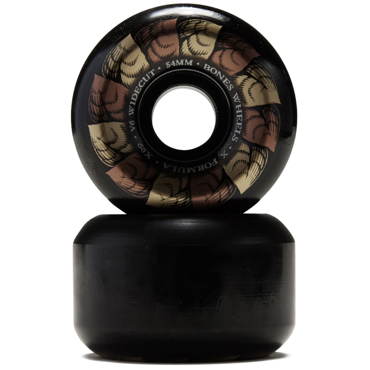 Bones X-Formula Leaving 99a V6 Wide-Cut Skateboard Wheels - Black - 54mm image 2