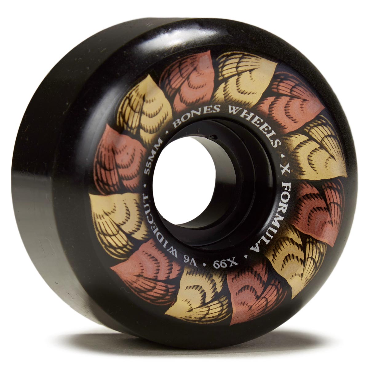 Bones X-Formula Leaving 99a V6 Wide-Cut Skateboard Wheels - Black - 55mm image 1