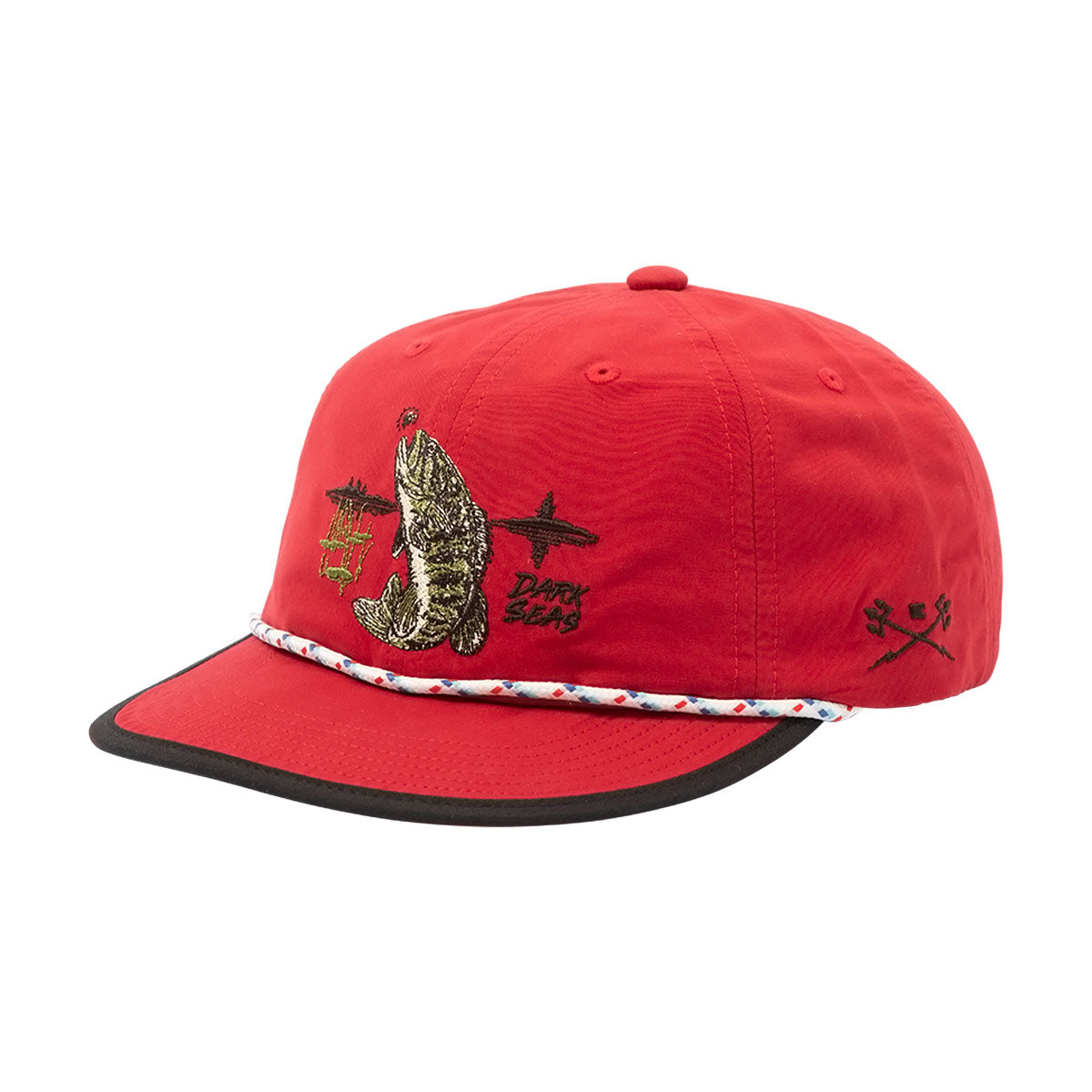 Dark Seas Striper Hat - Red image 1