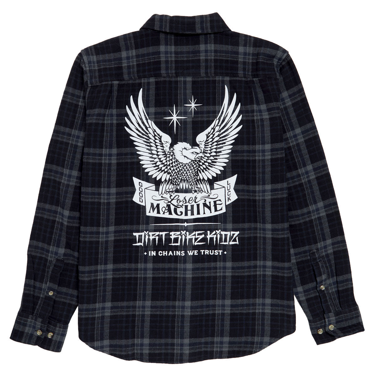 Loser Machine Step Up Flannel Shirt - Black/Navy image 1