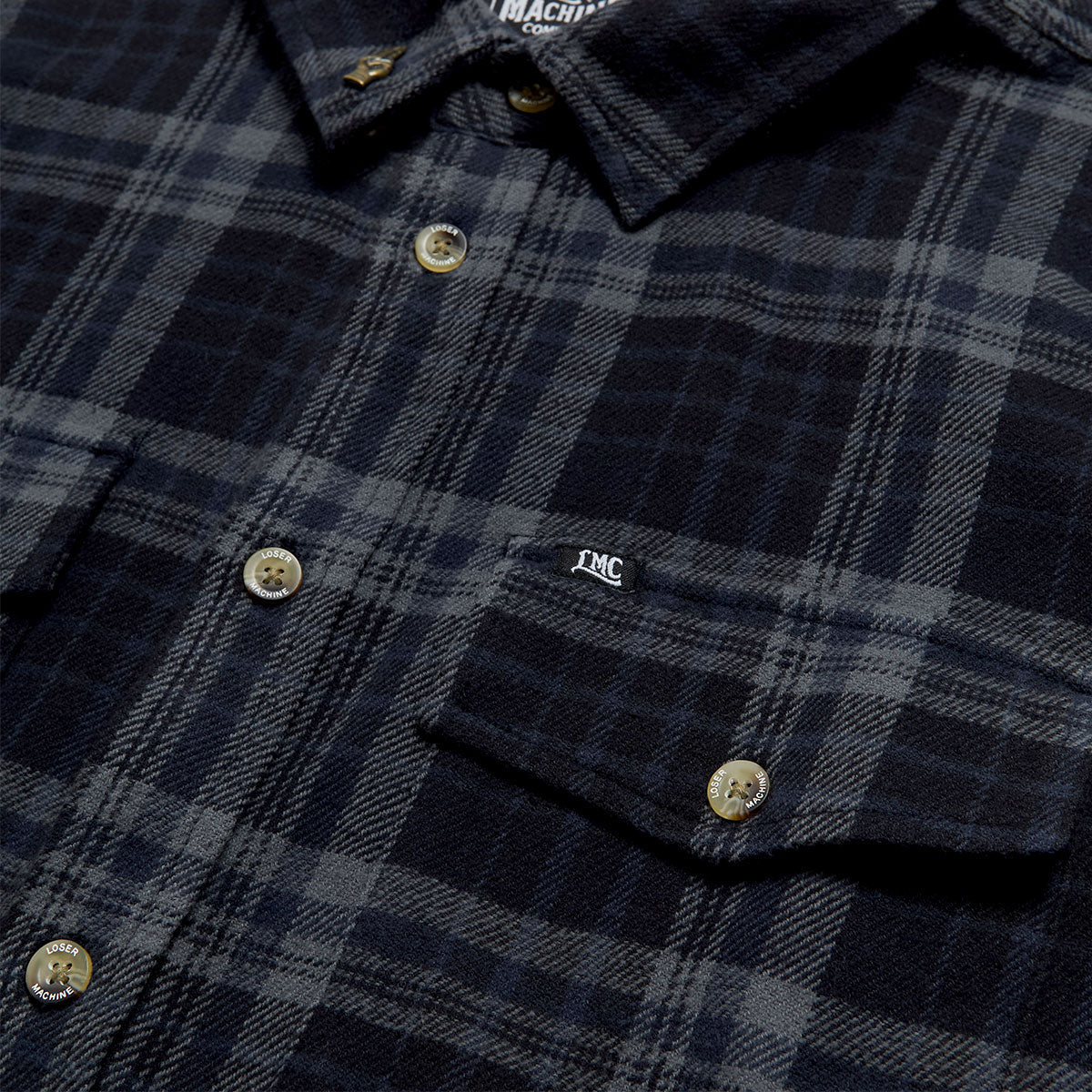 Loser Machine Step Up Flannel Shirt - Black/Navy image 3