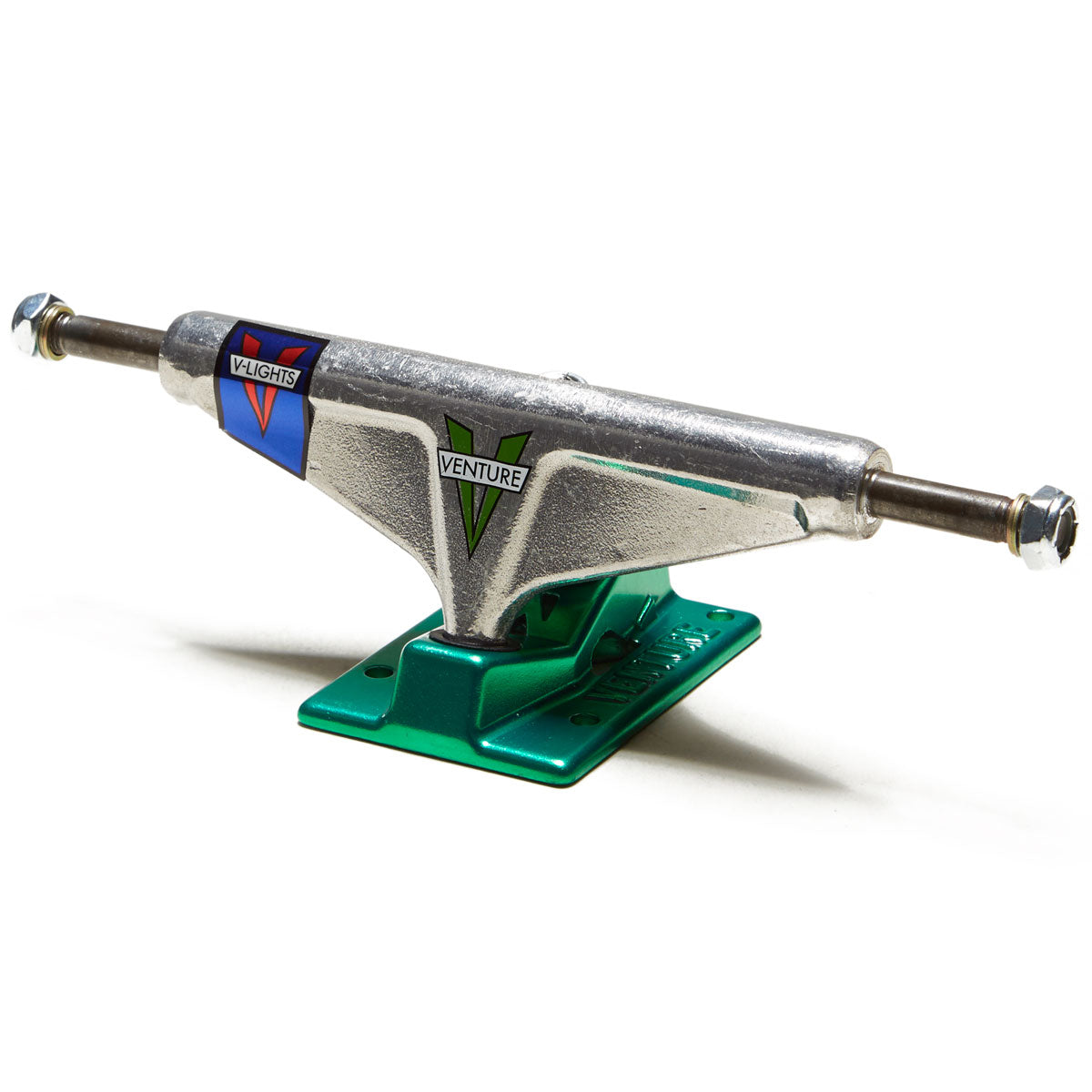 Venture O.G. V-lights Hi Skateboard Trucks - Polished/Green - 5.2